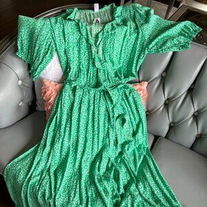 BNWT Green Wrap Midi Dress Sz XL tall from Old Navy